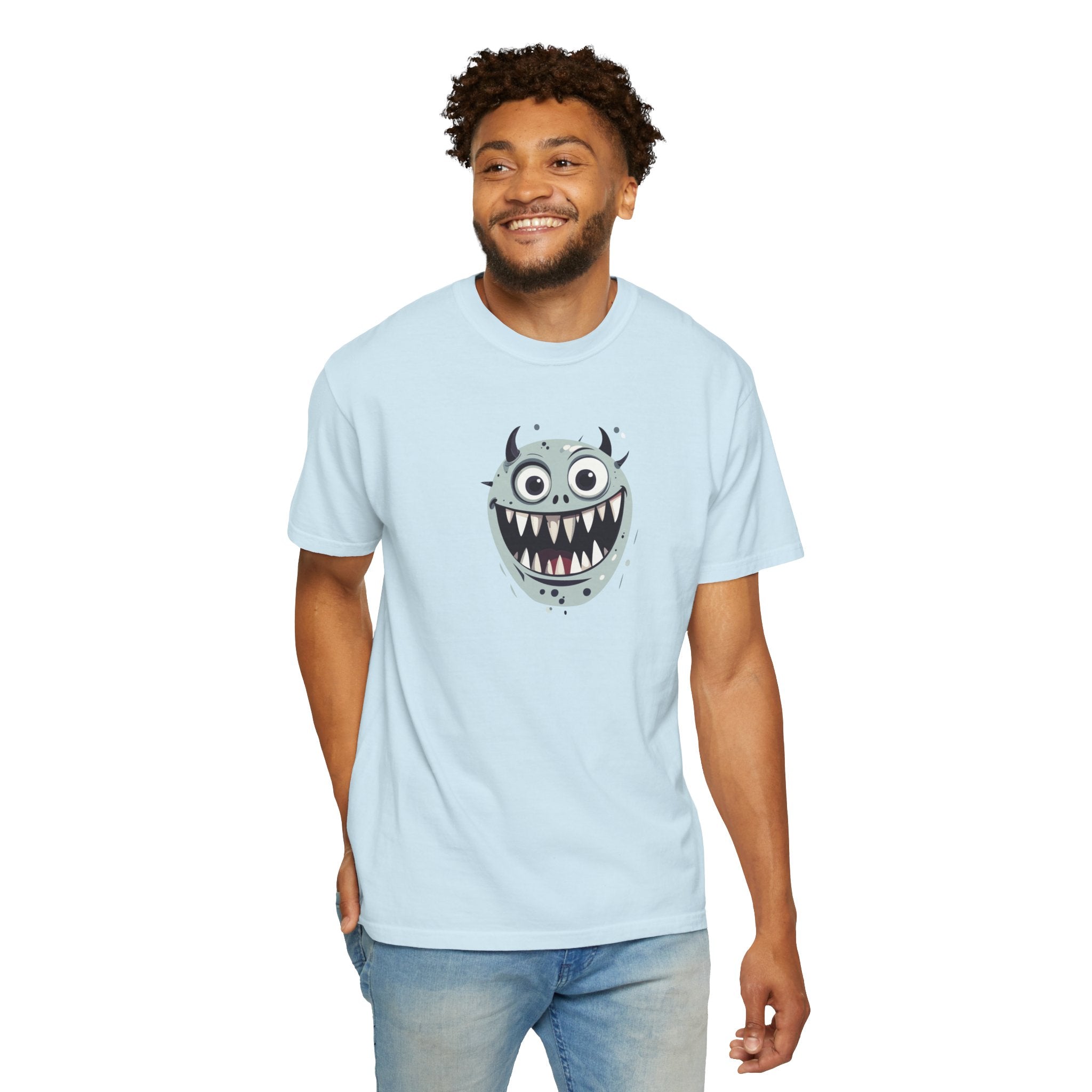 Monster Face T-Shirt Cute Scary Cartoon Graphic Tee