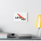 Canvas Wall Art - "LET'S FLY" Orange Seagull Typography