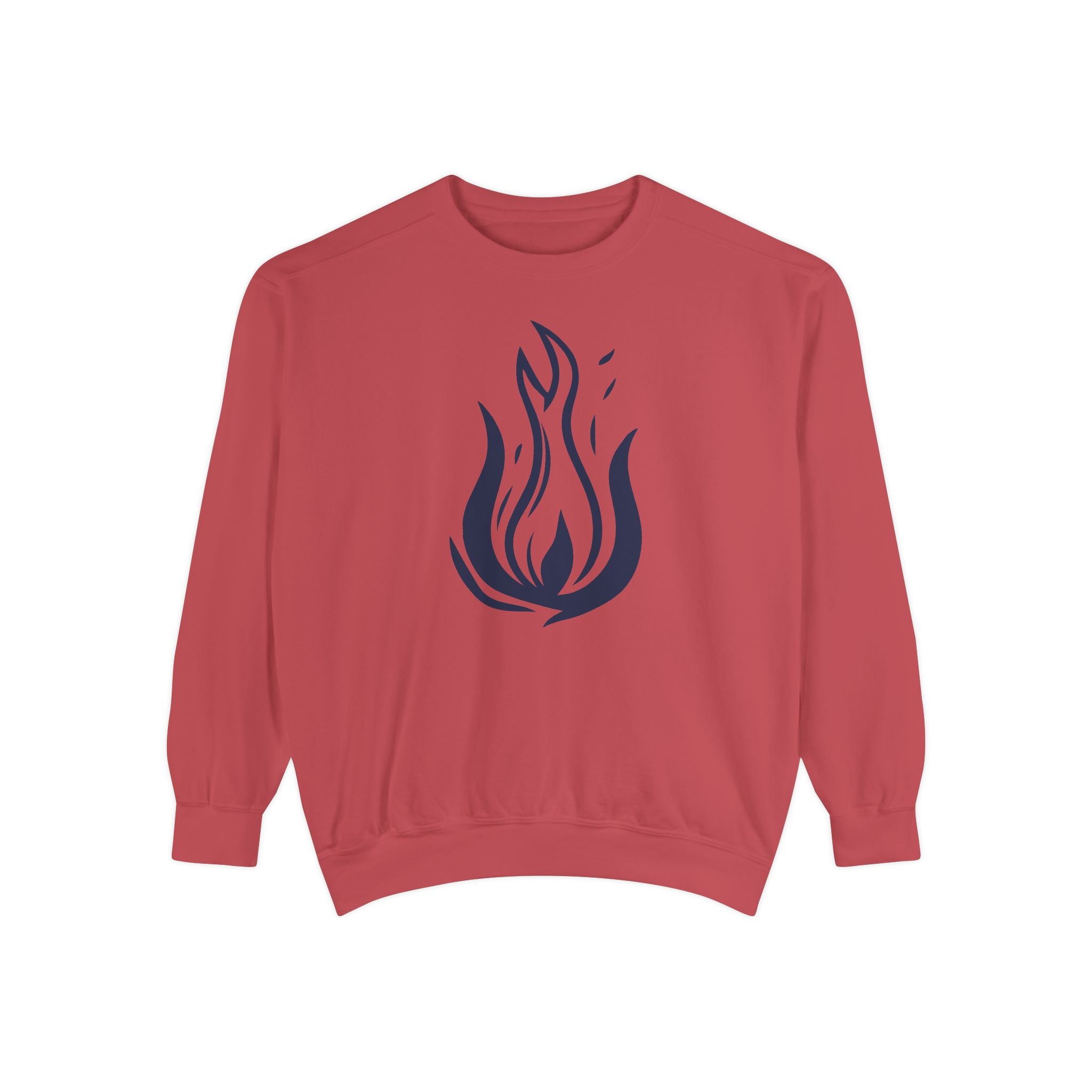Stylized Flame Graphic Sweatshirt | Minimal Fire Illustration Crewneck