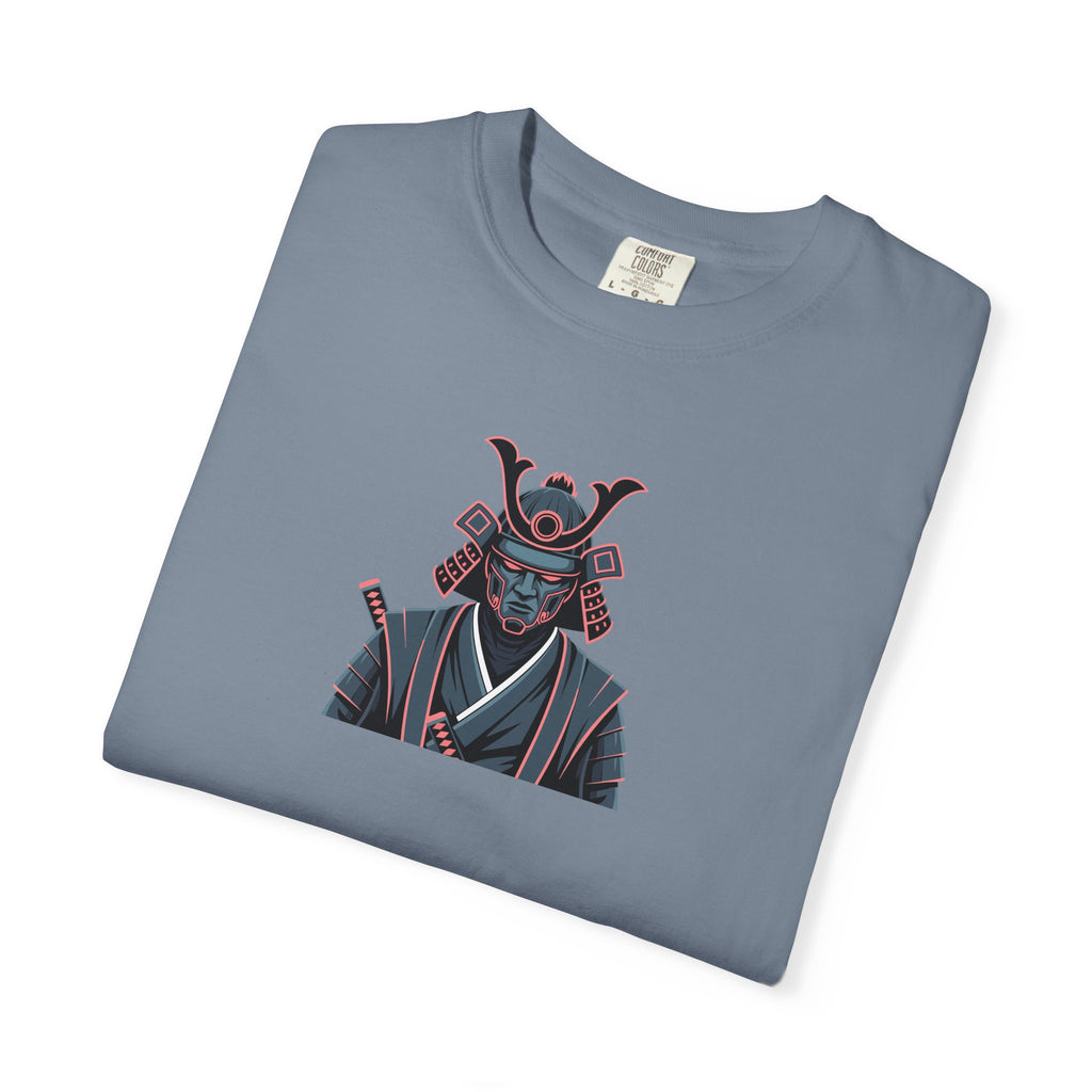 Samurai Warrior Graphic T-Shirt Retro Neon Japanese Armor Tee