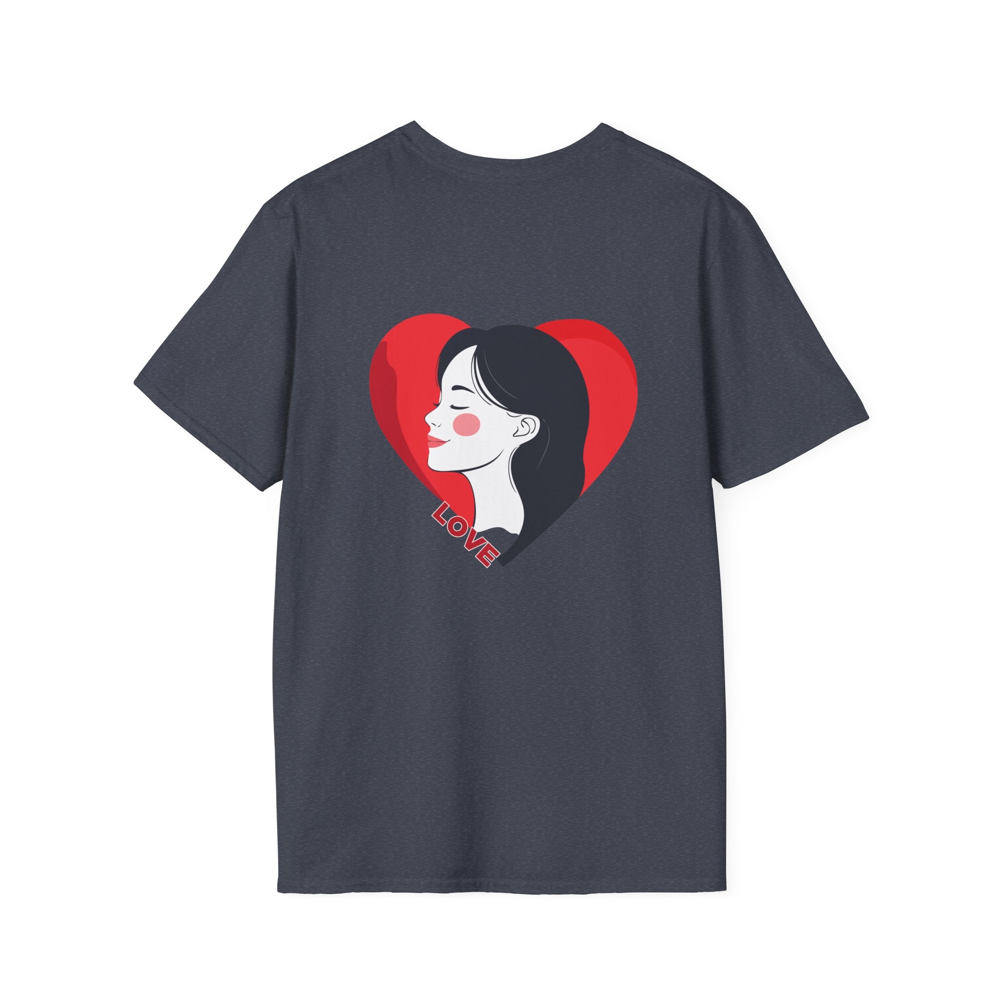 Love Heart Portrait T-Shirt Woman Face Profile