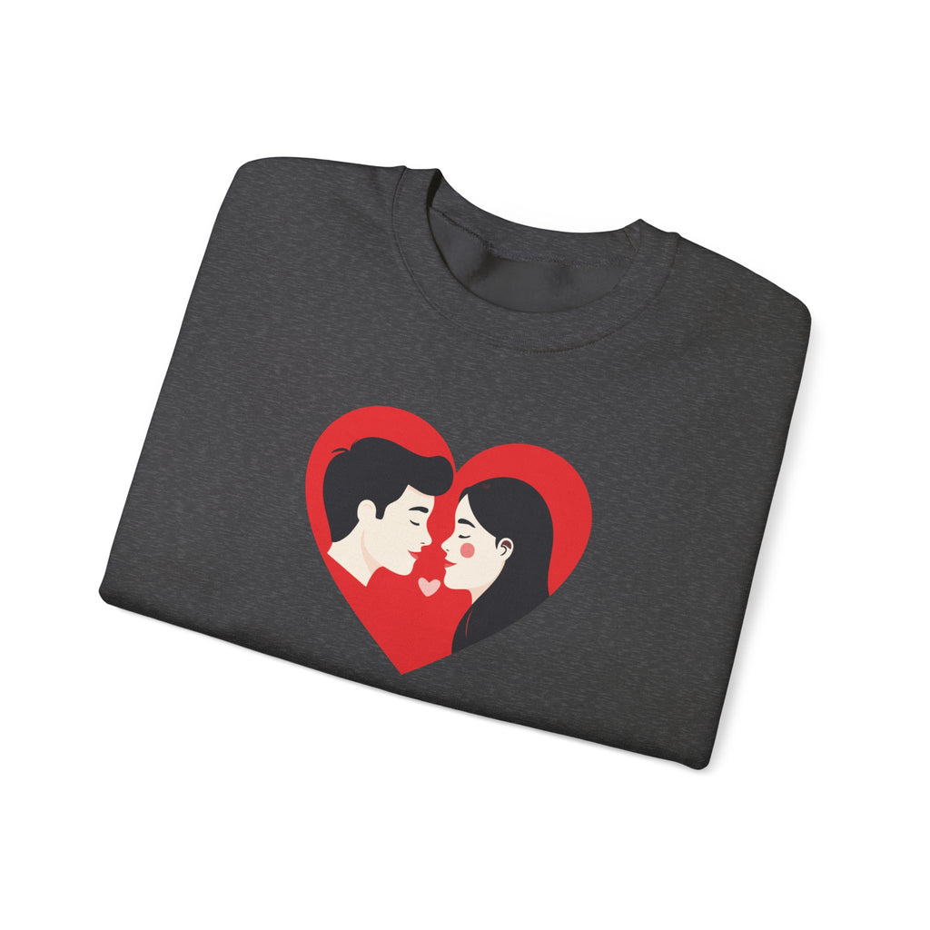 Valentine Couple Heart Crewneck Sweatshirt
