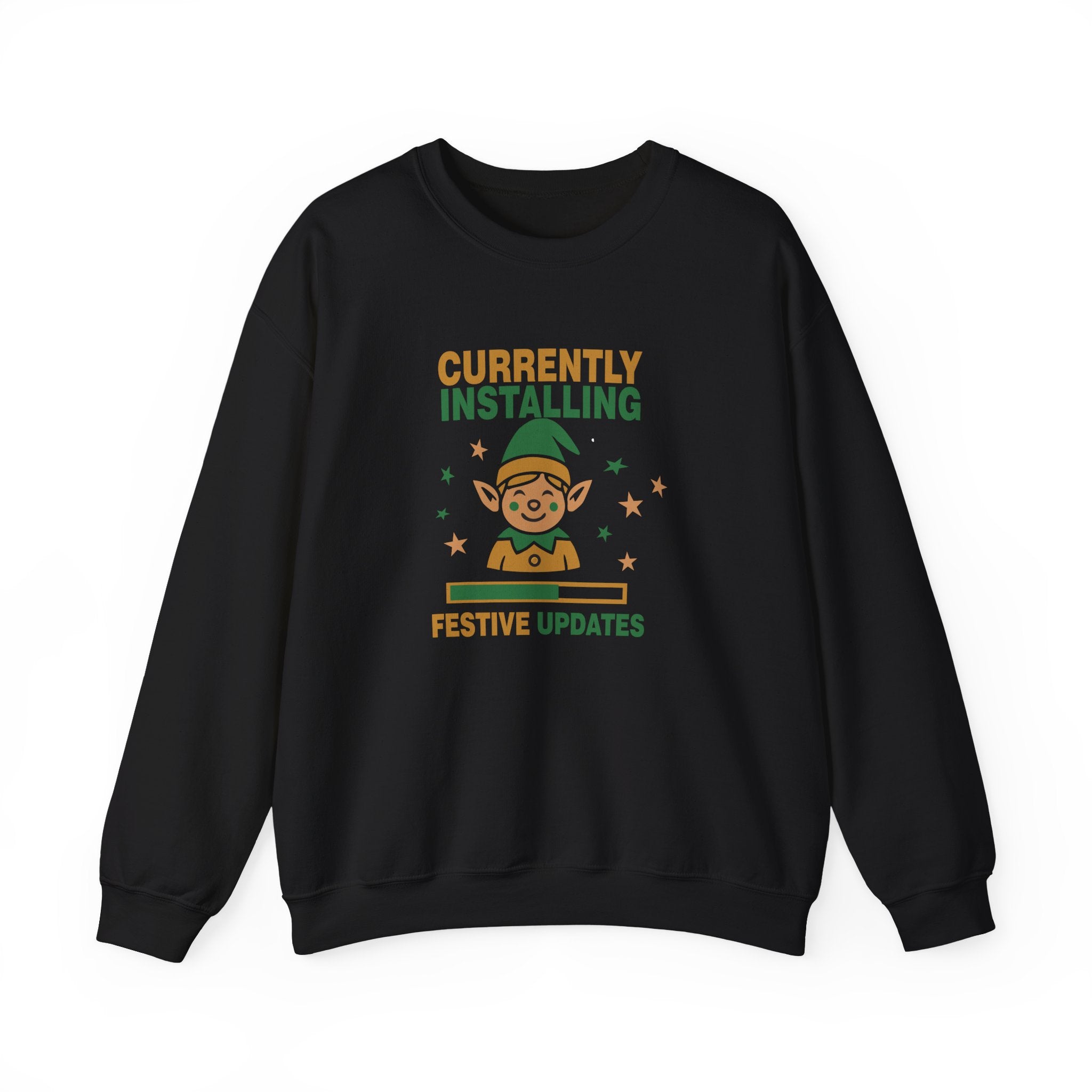 Crewneck Sweatshirt Currently Installing Festive Updates Elf Holiday Graphic