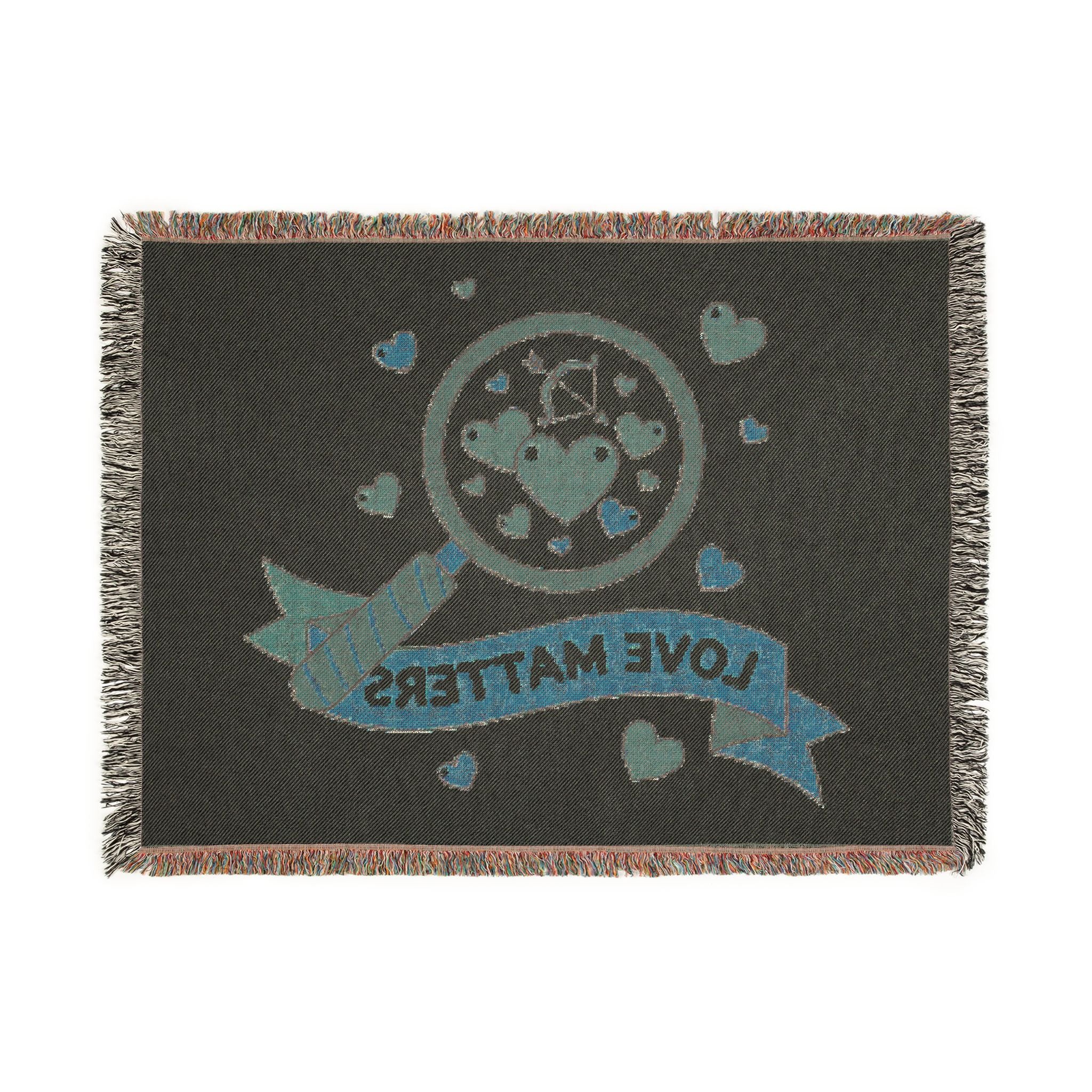 Love Matters Woven Blanket Romantic Heart Throw for Valentine’s Day & Cozy Home Decor