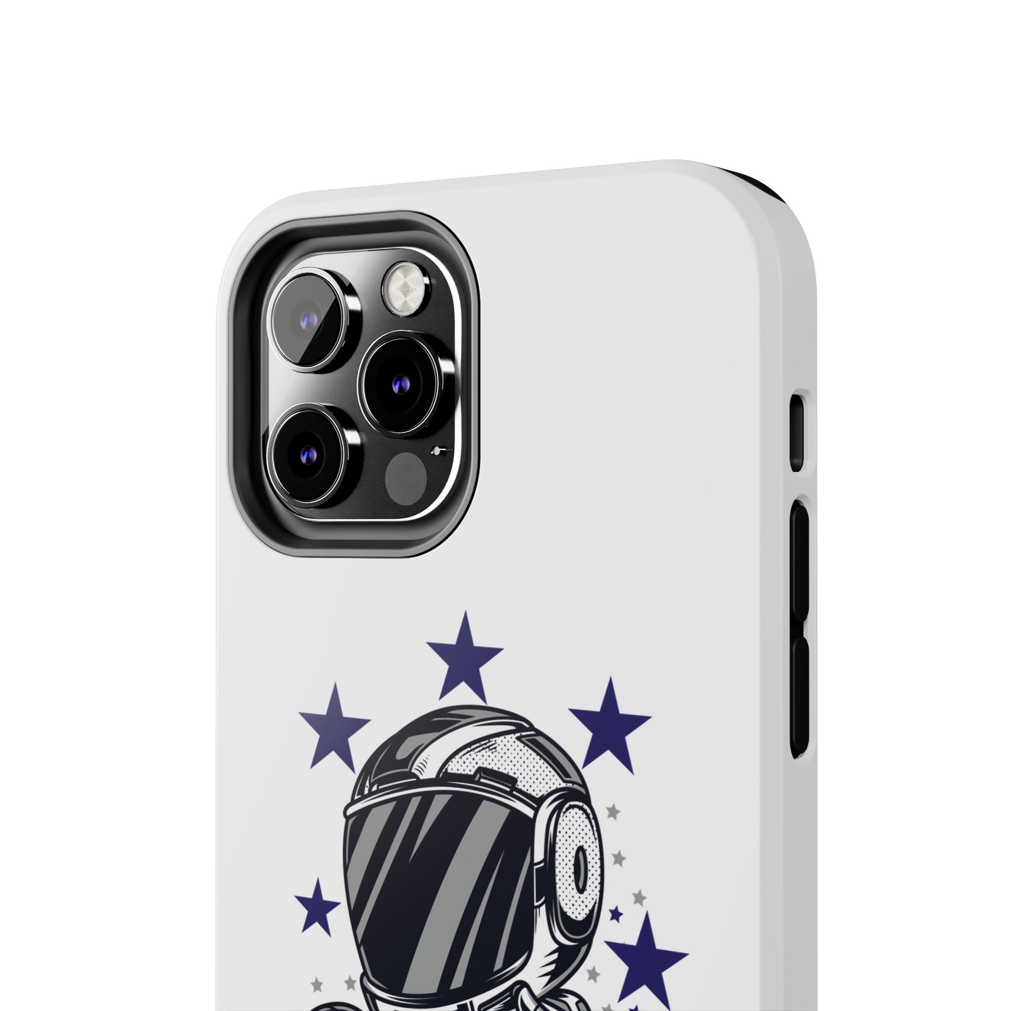 Astronaut Biker Tough Phone Case Retro Space Helmet Rider with Stars