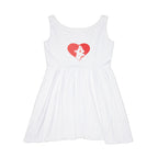 Heart Silhouette Women's Skater Dress — Retro Lady Portrait Graphic