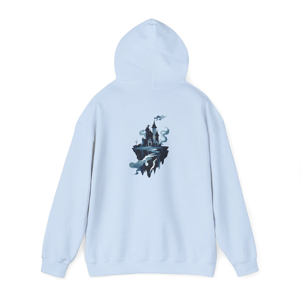 Castle Island Hoodie Floating Gothic Castle Graphic Hooded Sweatshirt