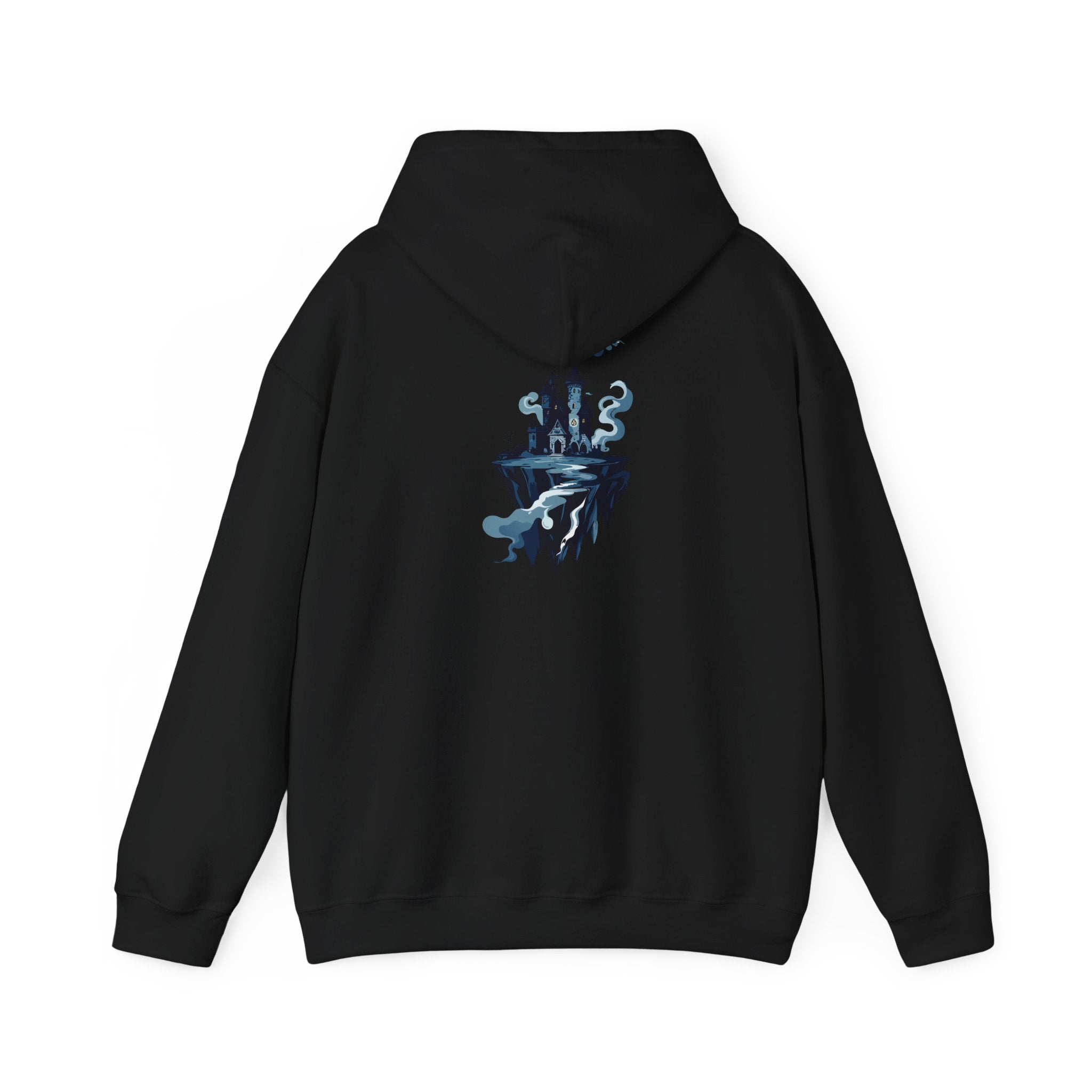 Castle Island Hoodie Floating Gothic Castle Graphic Hooded Sweatshirt