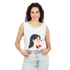 Kawaii Girl Portrait Tank Top Cute Heart Illustration Graphic Tank
