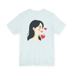 Heart Portrait Tee Romantic Face Heart Graphic T‑Shirt