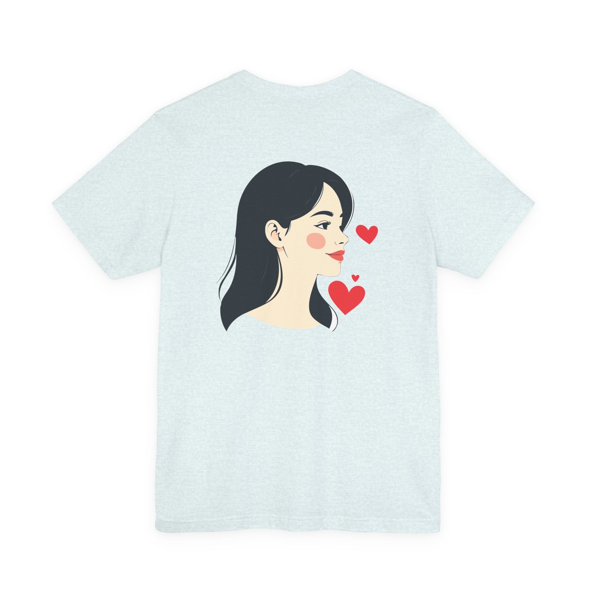 Heart Portrait Tee Romantic Face Heart Graphic T‑Shirt