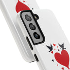 Tough Phone Case Red Dripping Heart with Doves Valentine's Protection