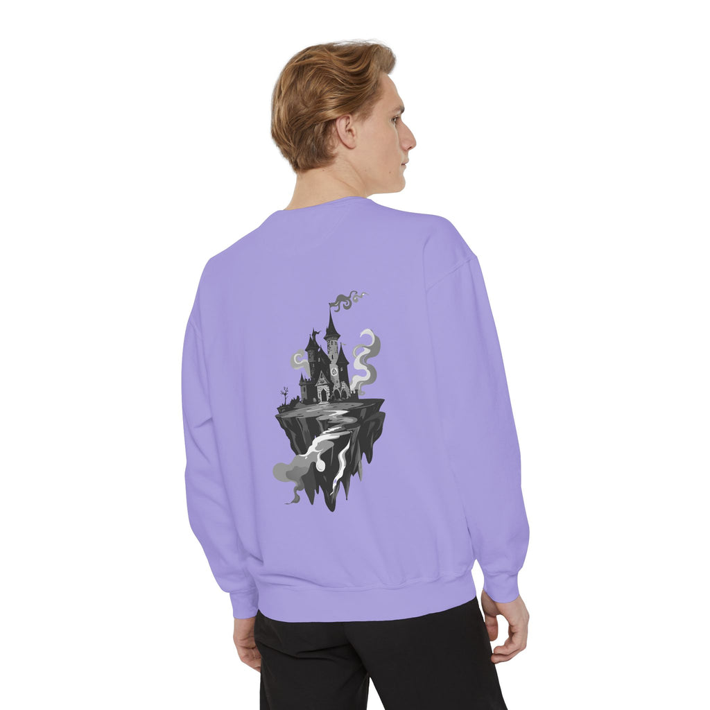 Floating Haunted Castle Sweatshirt Gothic Floating Island Crewneck