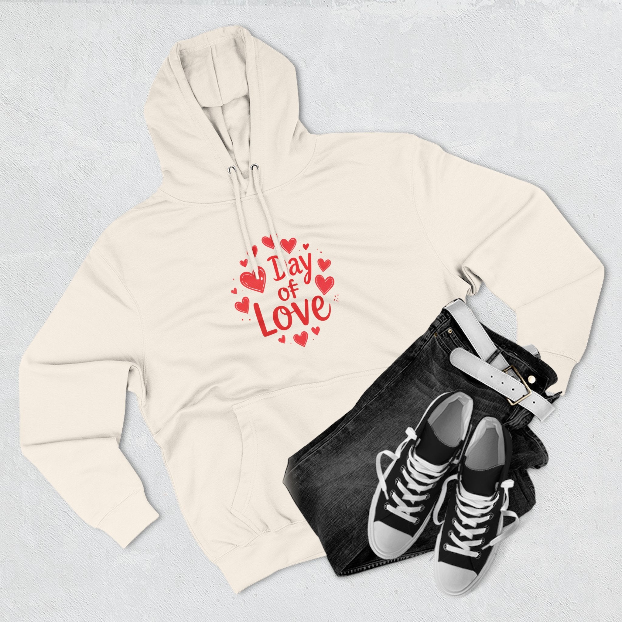 Christmas Wear-Valentine "Day of Love" Hoodie - Heart Graphic Pullover