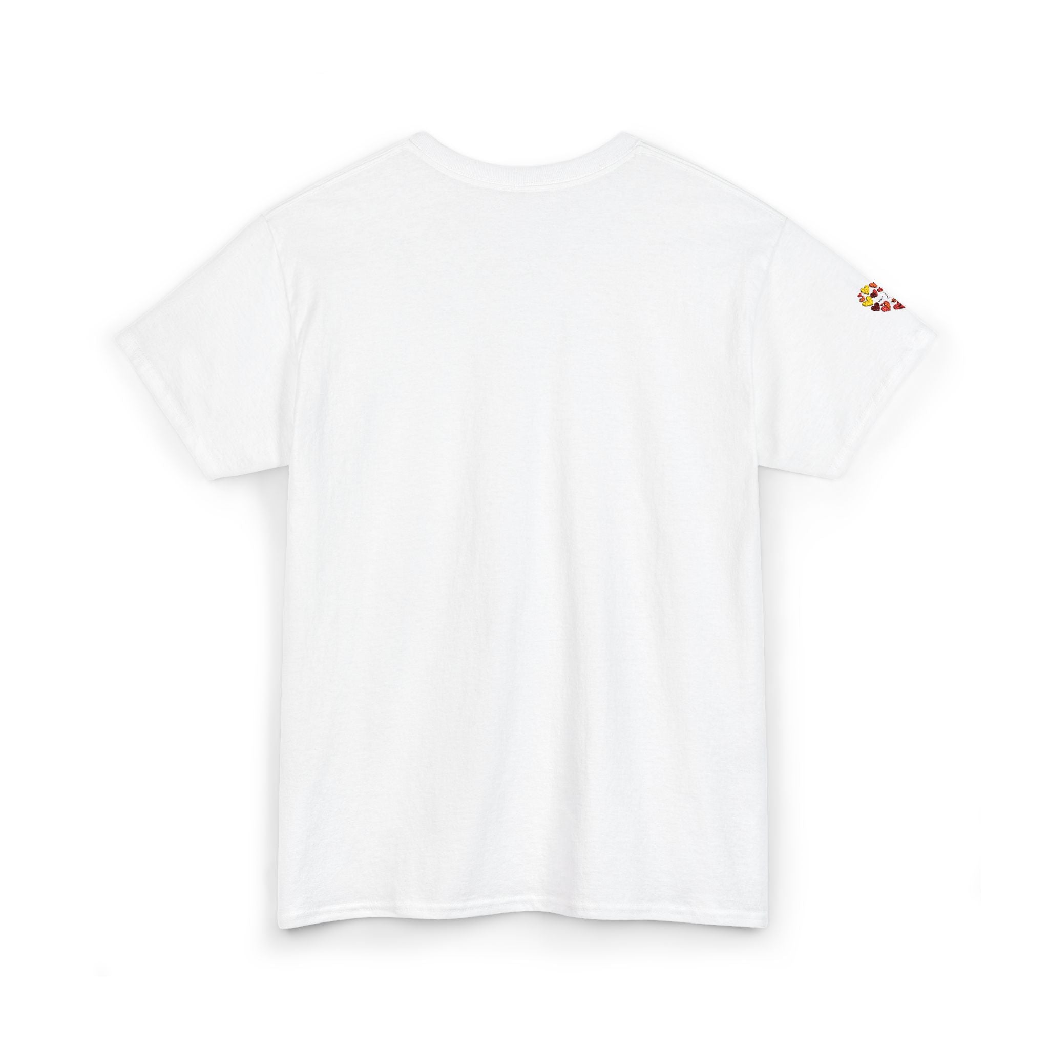 Embroidered Floral Heart T-Shirt Small Colorful Heart Bouquet Tee for Valentine’s & Everyday