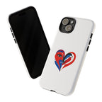 Heart Face Phone Case Red & Blue Abstract Love Design