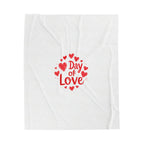 Day of Love Velveteen Plush Blanket - Valentine's Heart Cozy Throw