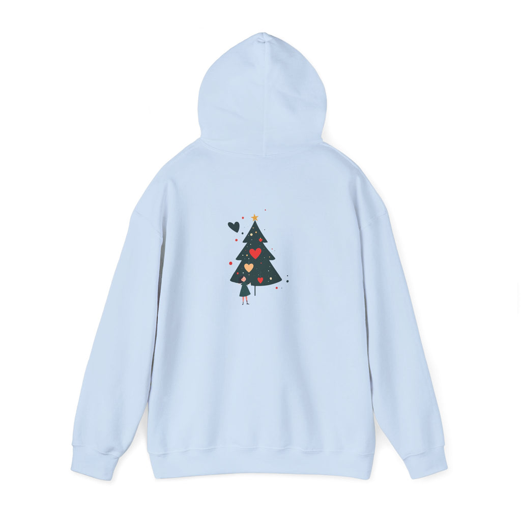 Christmas Tree Heart Hoodie — Cute Minimal Holiday Sweatshirt