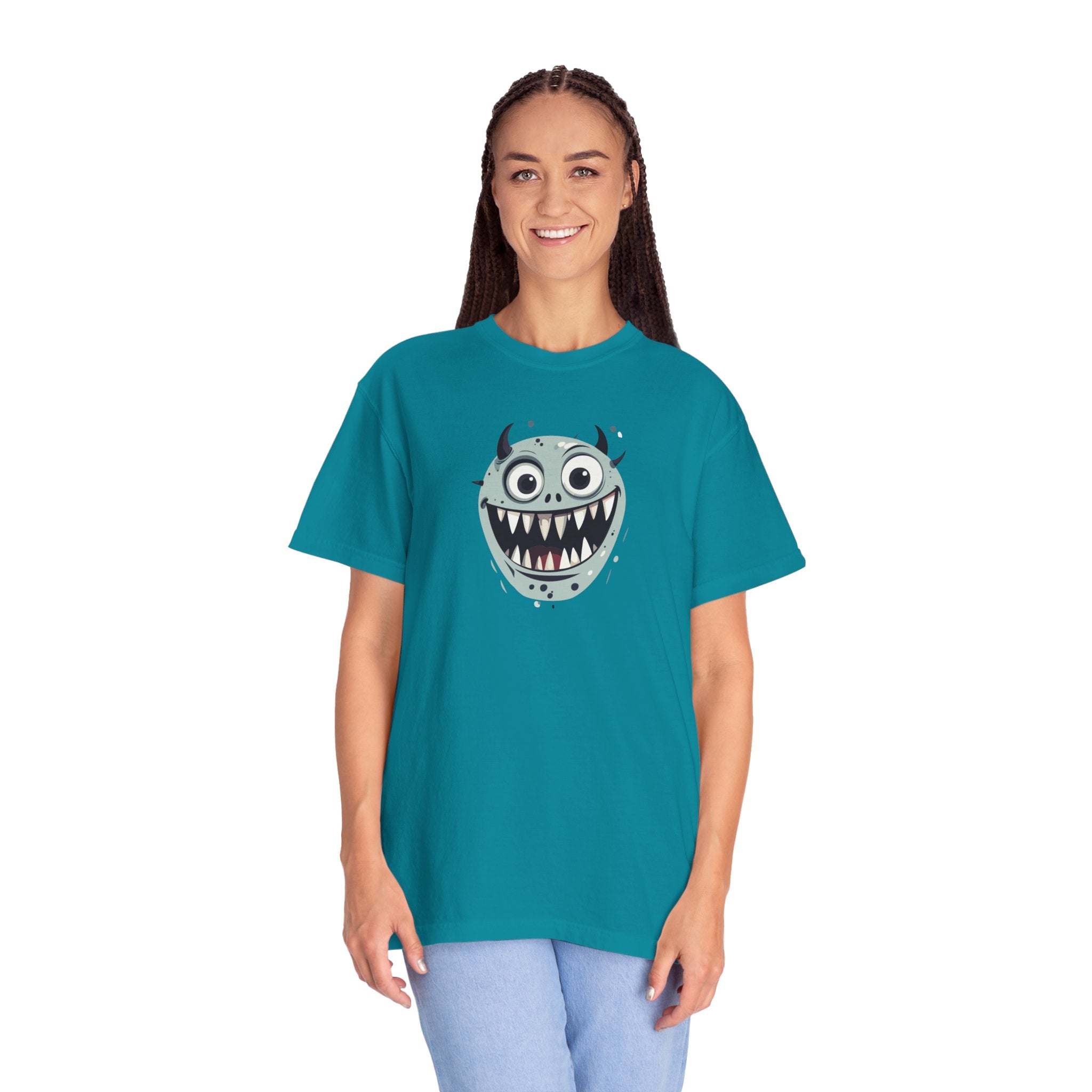 Monster Face T-Shirt Cute Scary Cartoon Graphic Tee