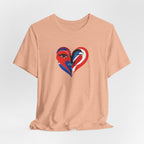 Heart Portrait Tee Romantic Face Heart Graphic T‑Shirt