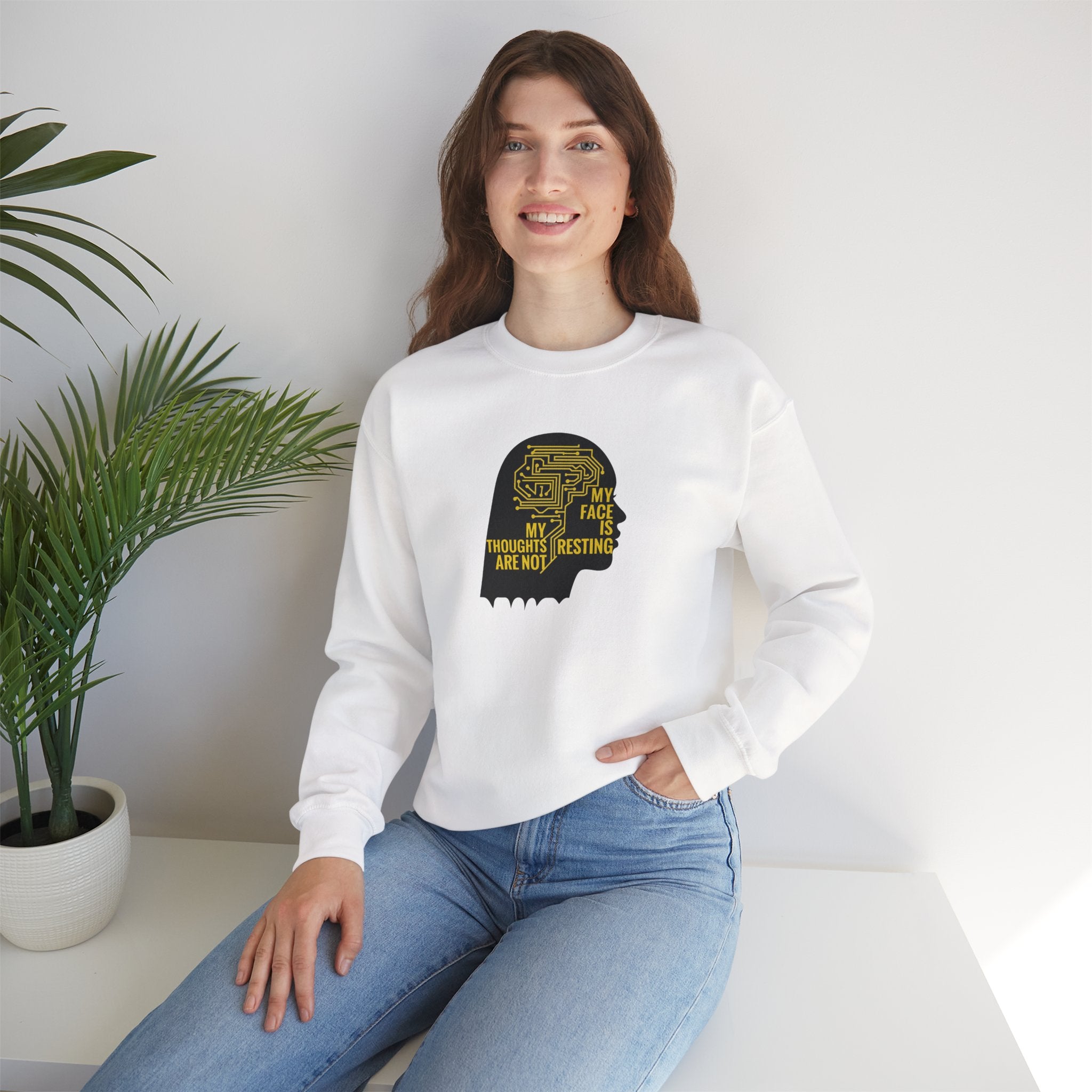 Crewneck Sweatshirt "My Thoughts Are Not Resting" Silhouette Graphic
