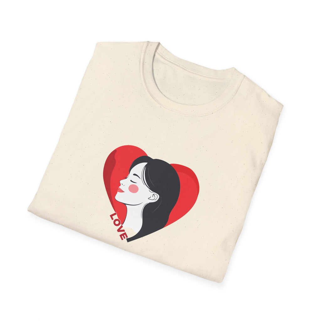 Love Heart Portrait T-Shirt Woman Face Profile