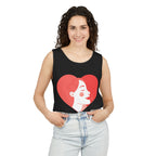 Heart Profile Tank Top — Minimal Feminine Love Graphic