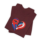 Heart Portrait Tee Romantic Face Heart Graphic T‑Shirt