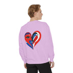 Heart Portrait Sweatshirt Artistic Dual-Face Love Graphic