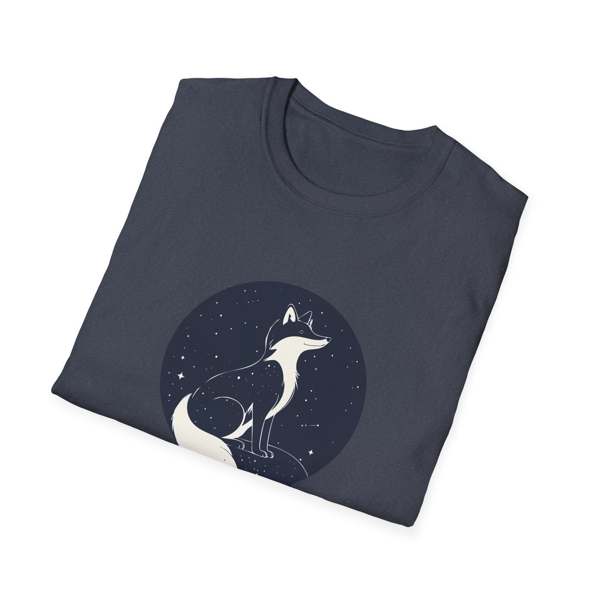 Fox Moon T‑Shirt Minimal Night Sky Fox Graphic Tee