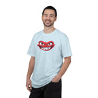 Angry Grin T-Shirt Red Mischievous Face Graphic Tee