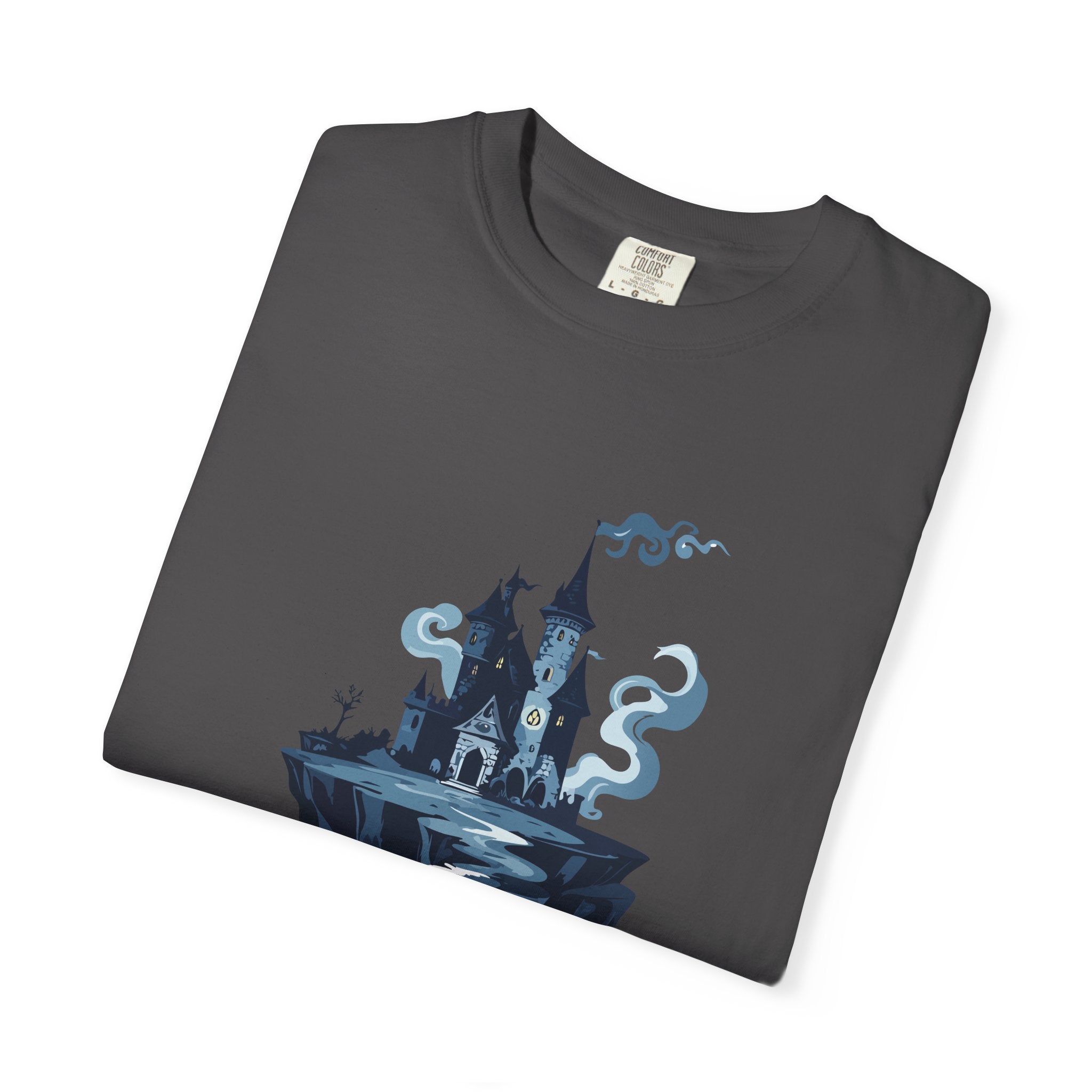 Floating Haunted Castle T‑Shirt Spooky Gothic Fantasy Tee