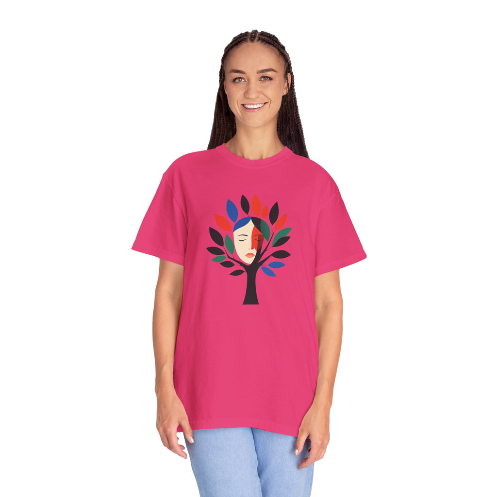 Tree of Faces T-Shirt Colorful Abstract Tree Graphic Tee