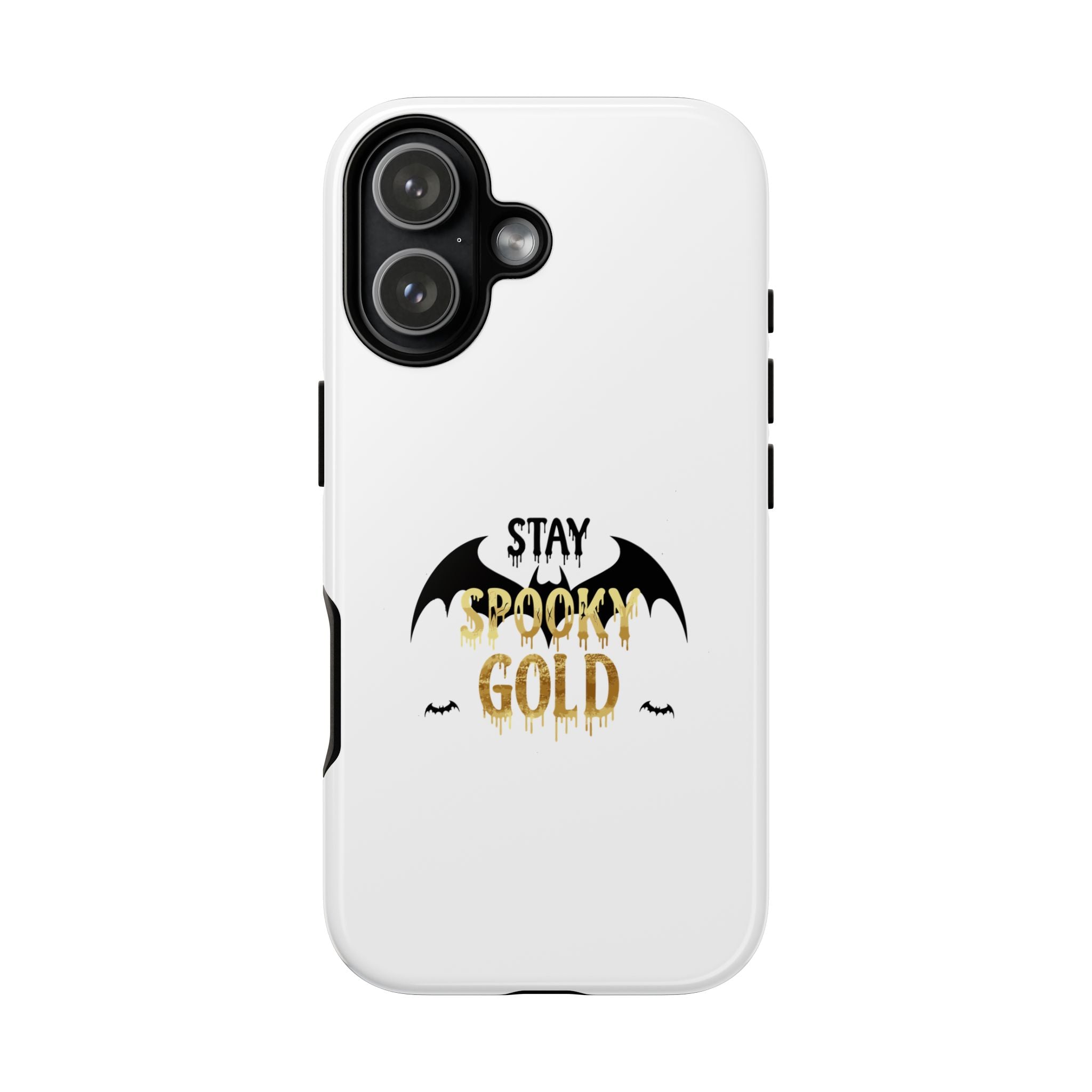 Stay Spooky Gold Phone Case Halloween Bat Design