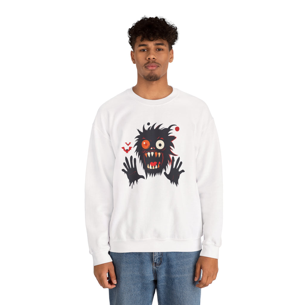 Halloween Monster Crewneck Sweatshirt Spooky Cute Monster Graphic