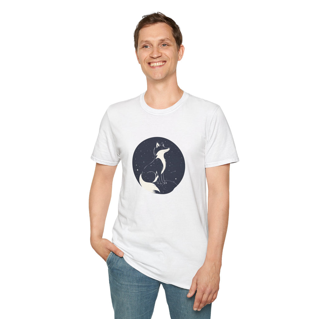 Fox Moon T‑Shirt Minimal Night Sky Fox Graphic Tee