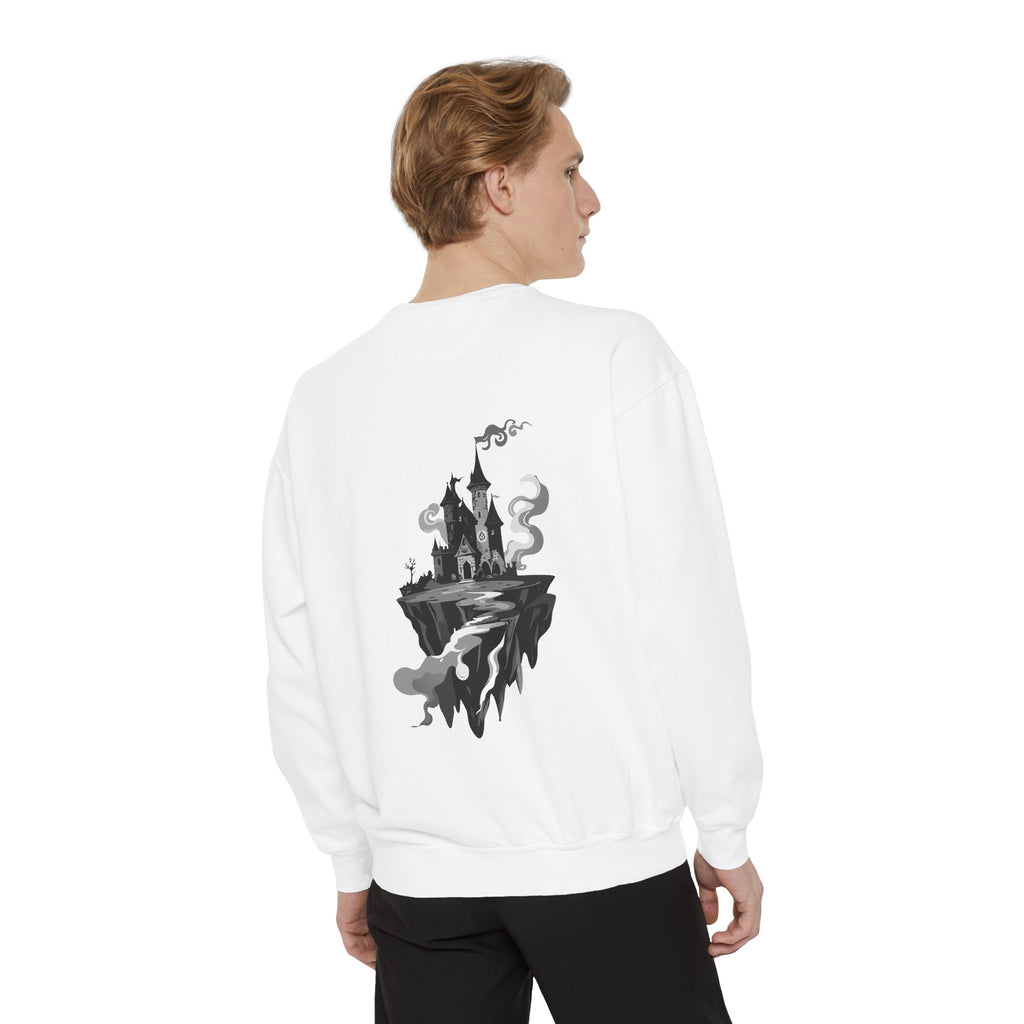 Floating Haunted Castle Sweatshirt Gothic Floating Island Crewneck