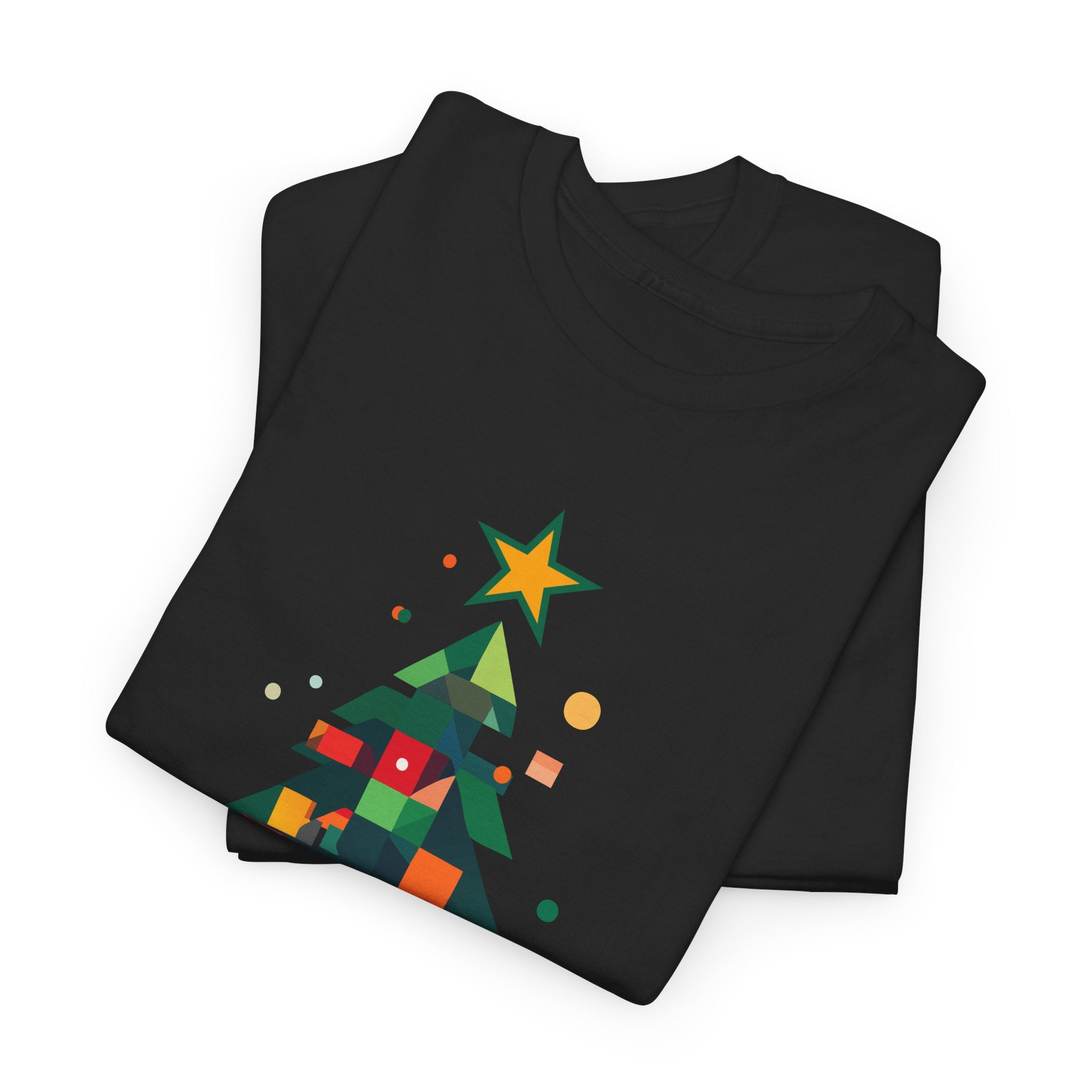 Christmas Tree Graphic Tee Modern Pixelated Holiday T-Shirt