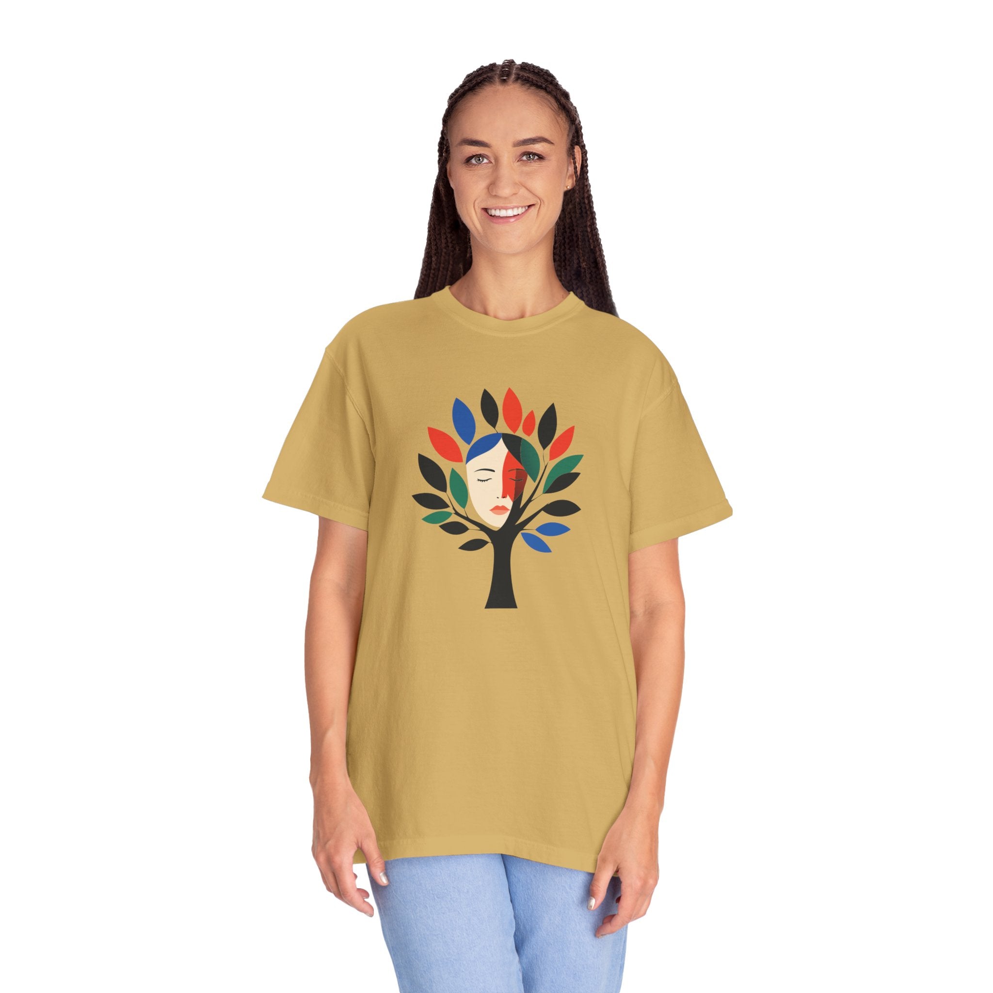 Tree of Faces T-Shirt Colorful Abstract Tree Graphic Tee