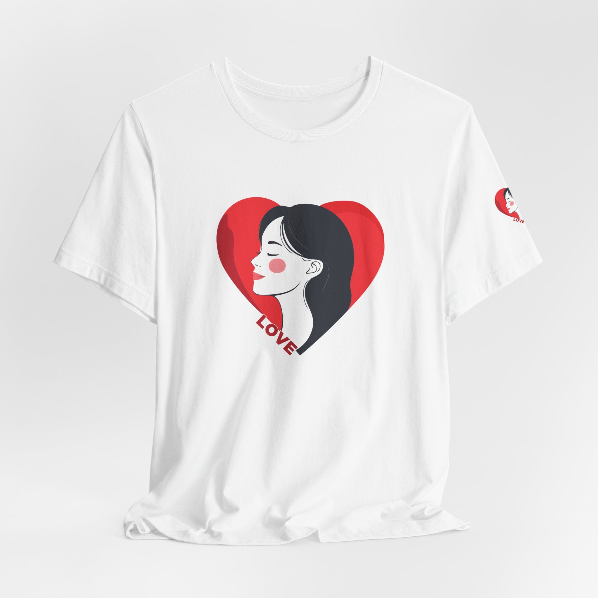 T-Shirt Retro Woman in Heart 'Love' Graphic Tee