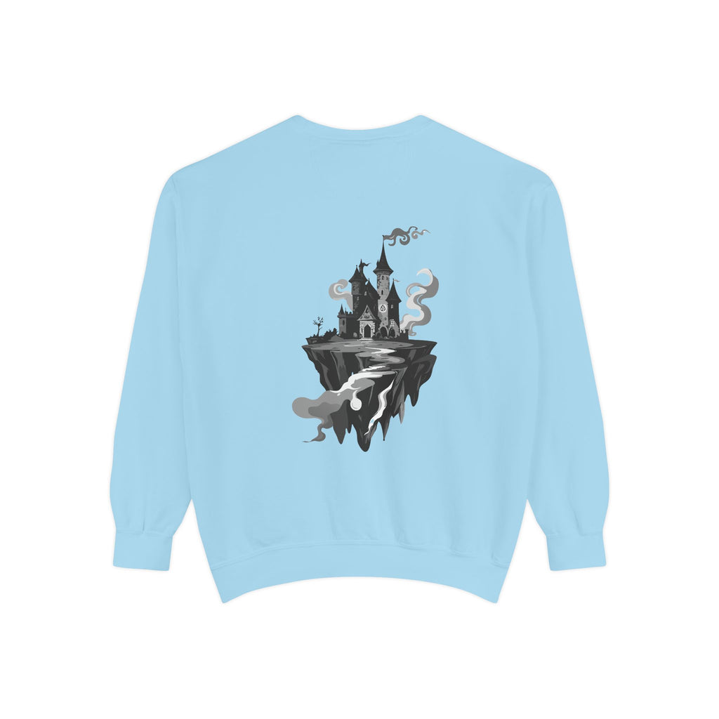 Floating Haunted Castle Sweatshirt Gothic Floating Island Crewneck