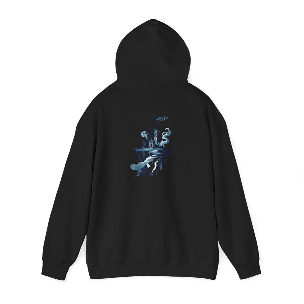Castle Island Hoodie Floating Gothic Castle Graphic Hooded Sweatshirt