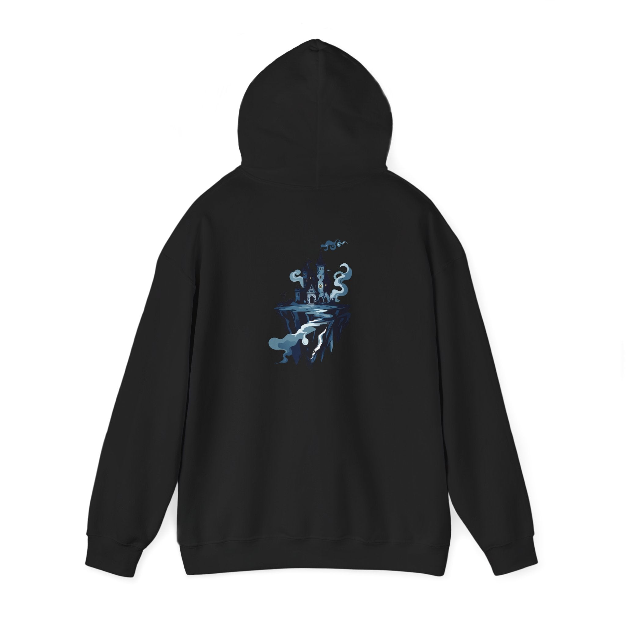 Castle Island Hoodie Floating Gothic Castle Graphic Hooded Sweatshirt