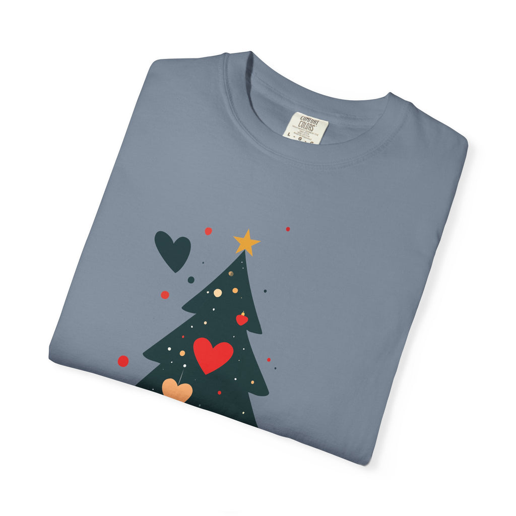 Christmas Tree Hearts T-Shirt — Cute Holiday Tree with Hearts Graphic