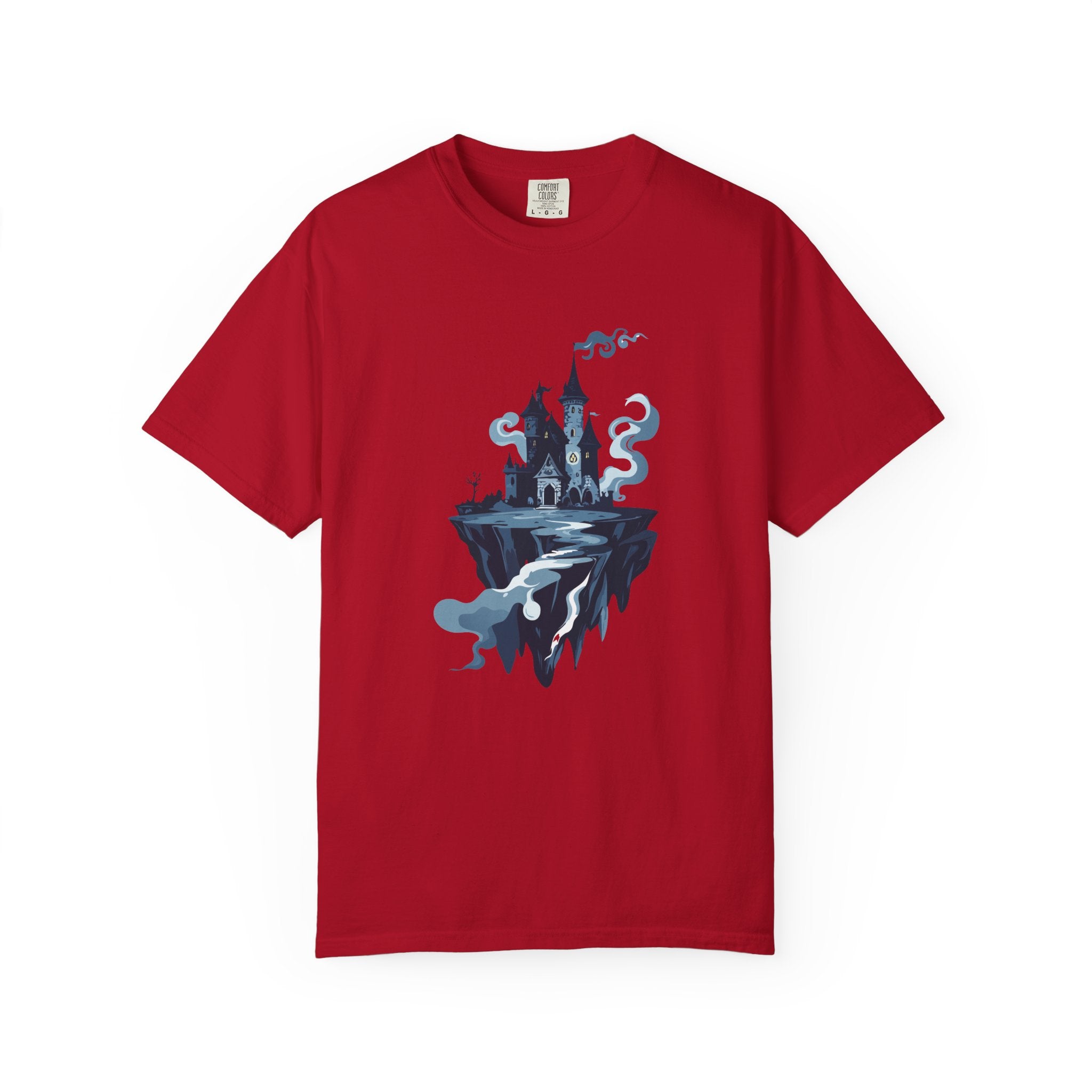 Floating Haunted Castle T‑Shirt Spooky Gothic Fantasy Tee