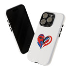 Heart Face Phone Case Red & Blue Abstract Love Design