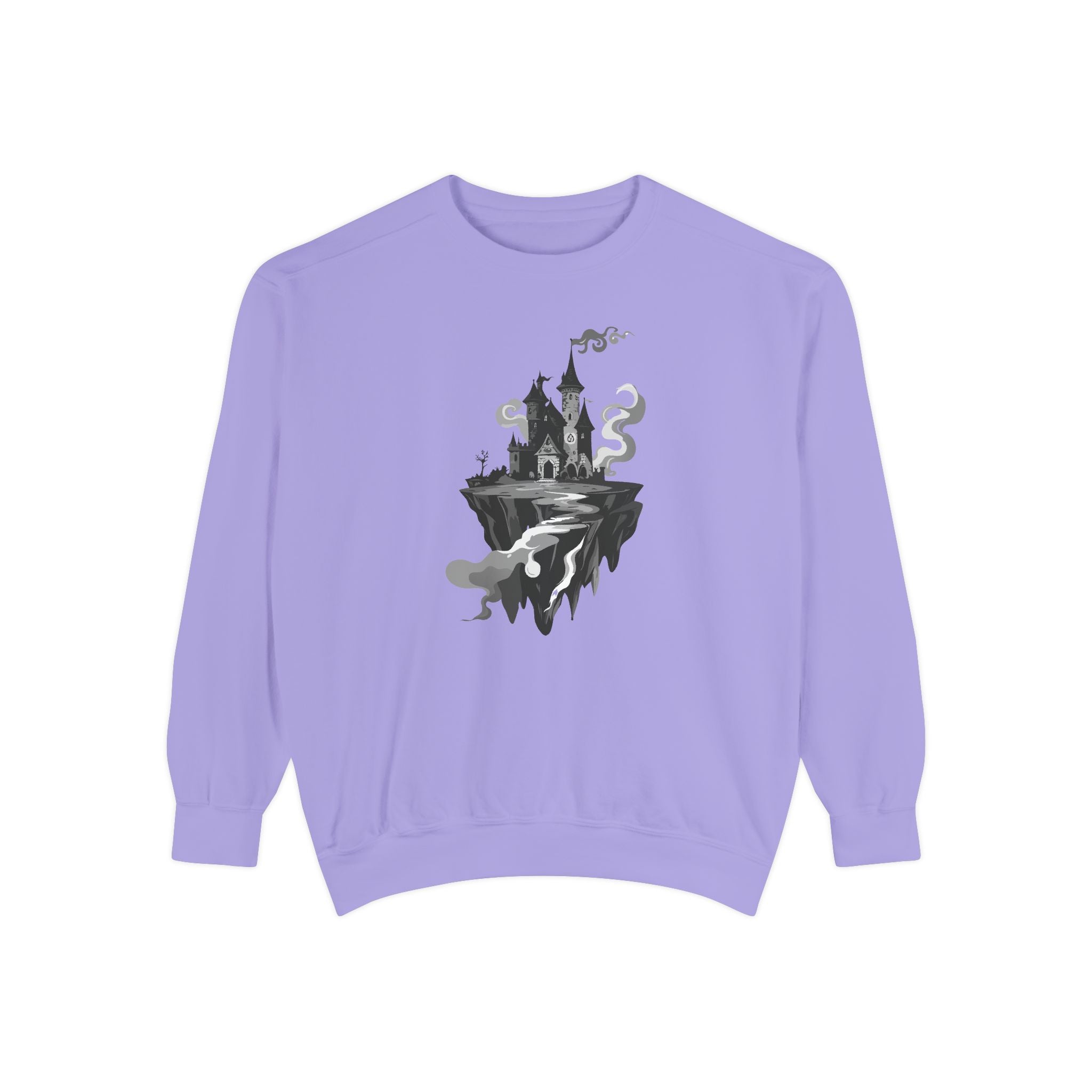 Floating Haunted Castle Sweatshirt Gothic Floating Island Crewneck