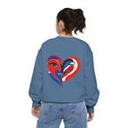 Heart Portrait Sweatshirt Artistic Dual-Face Love Graphic