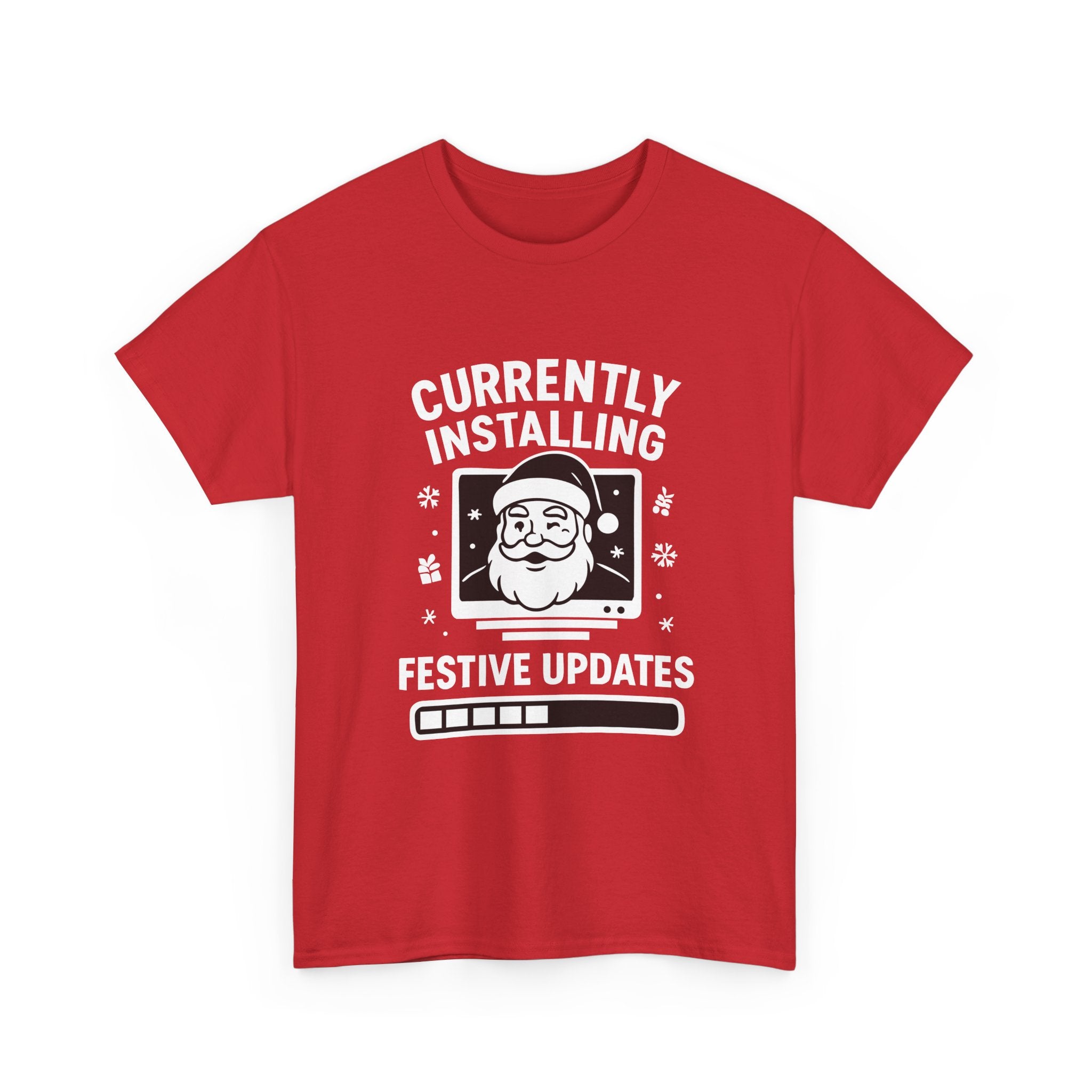 Currently Installing Festive Updates T-Shirt Funny Santa Christmas Holiday Tee