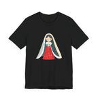 Virgin Mary Illustration Tee — Cute Nativity T-Shirt